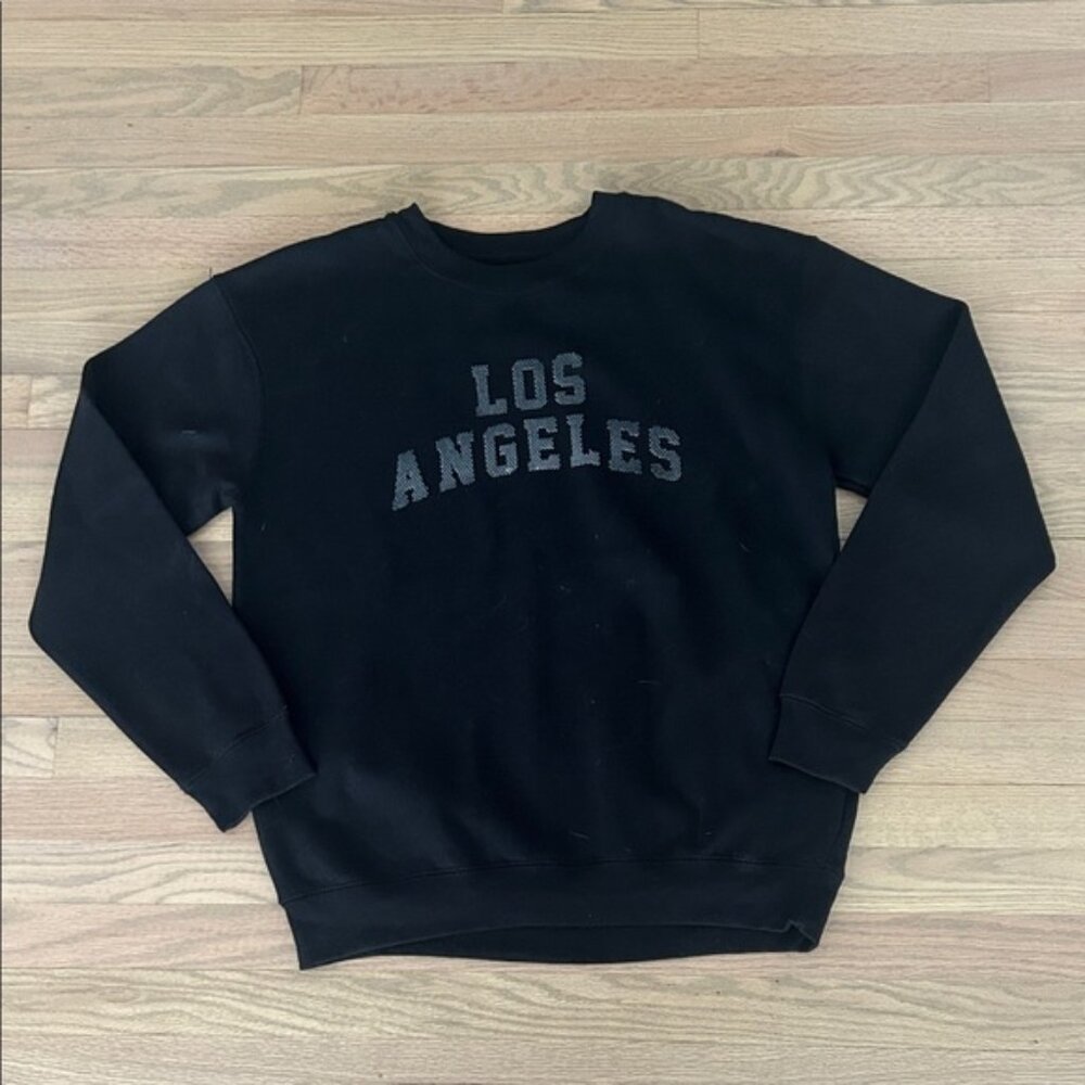 Eighty Eight Black Crewneck Sweater - Los Angeles Design